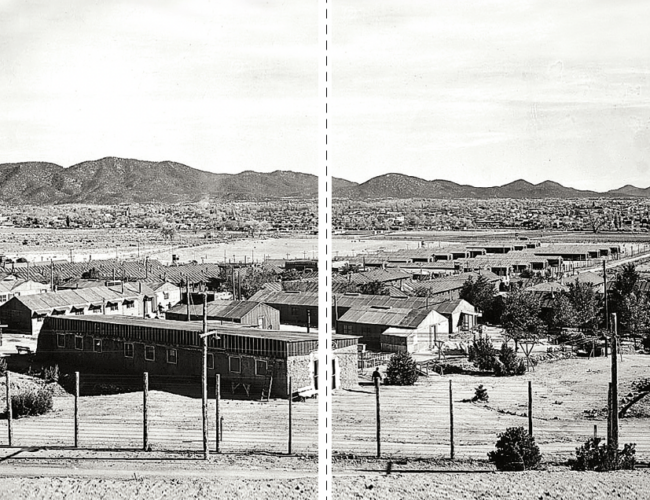 Santa Fe Internment Camp, New Mexico 1942-1946. U.S. Department of Justice photograph, PAMU.233.2. Courtesy of the Palace of the Governors Photo Archives (NMHM/DCA), Neg. No. HP.2014.14.2948